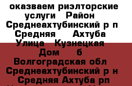  оказваем риэлторские услуги › Район ­ Среднеахтубинский р.п. Средняя     Ахтуба › Улица ­ Кузнецкая › Дом ­ 42б - Волгоградская обл., Среднеахтубинский р-н, Средняя Ахтуба рп Недвижимость » Услуги   . Волгоградская обл.